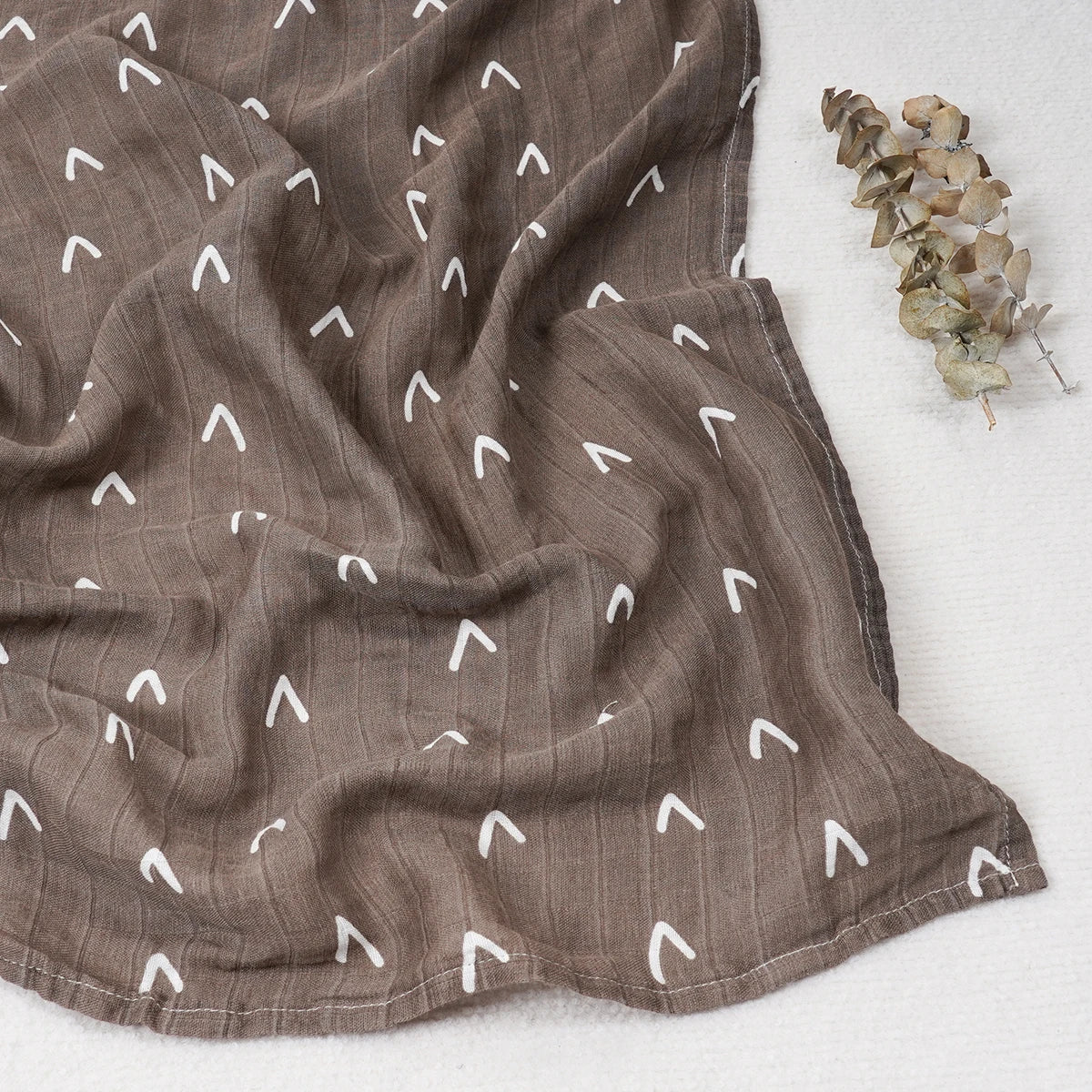 Bamboo Cotton Baby Muslin Swaddle Blanket - 120x110cm Soft Print Wrap by Elinfant