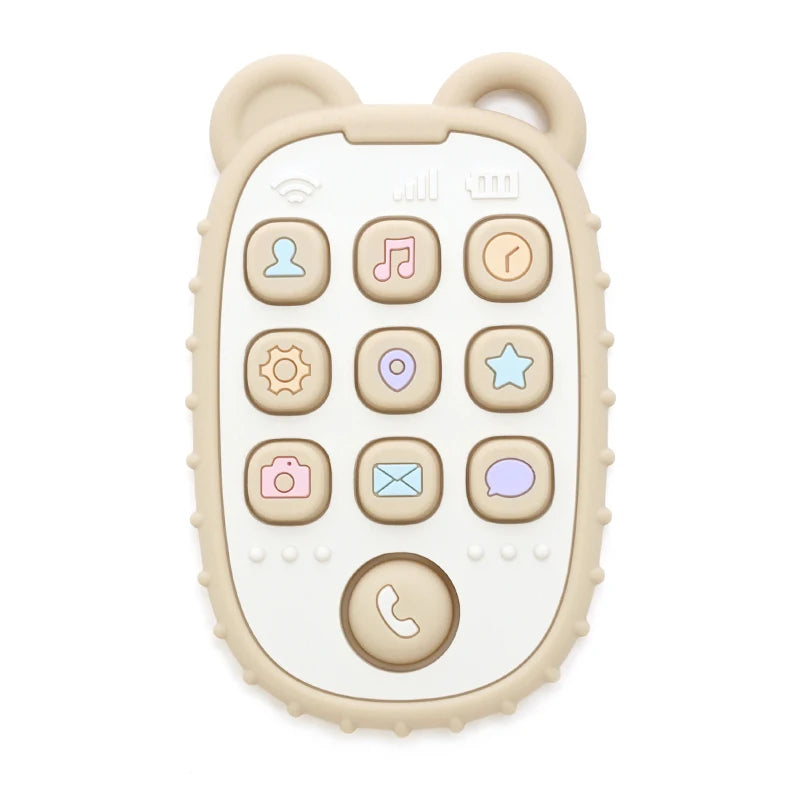 New Baby Phone Teether - Silicone Mobile Shape Sensory Educational Toy Gift Set