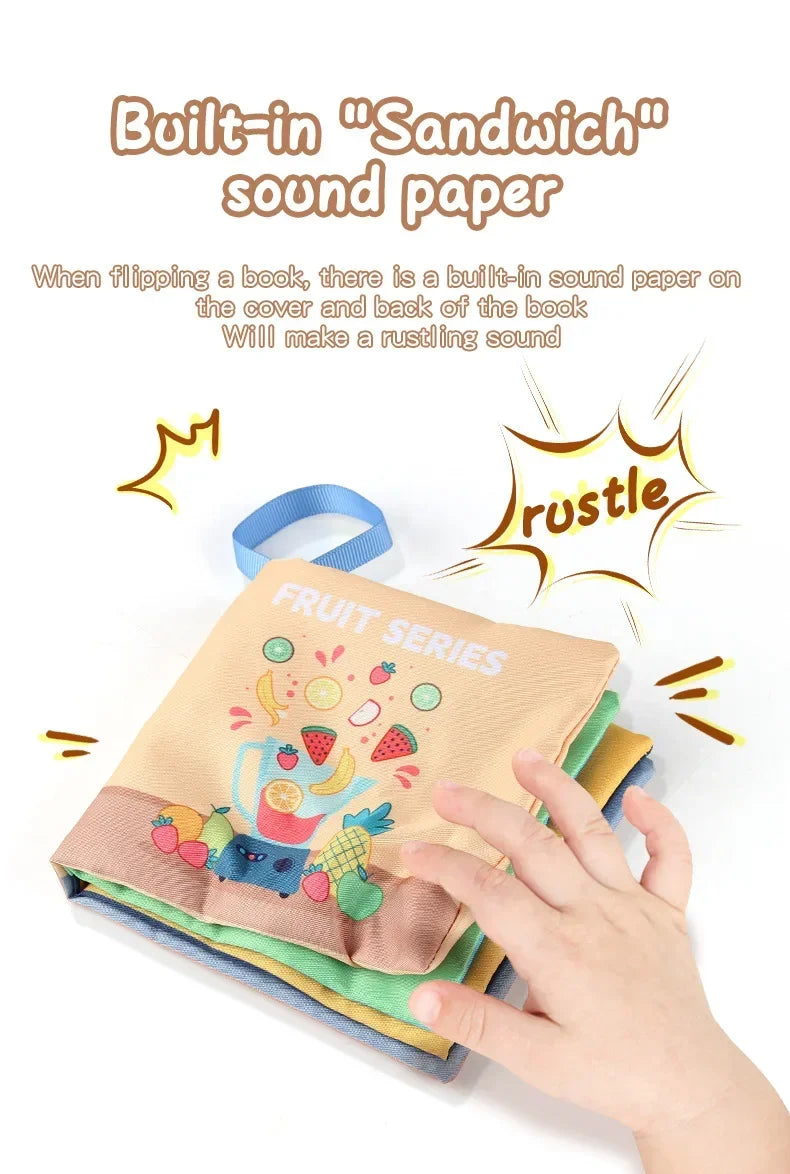 Cloth Book for Early Education - 4-Page 8-Sided English Learning Book for Kids