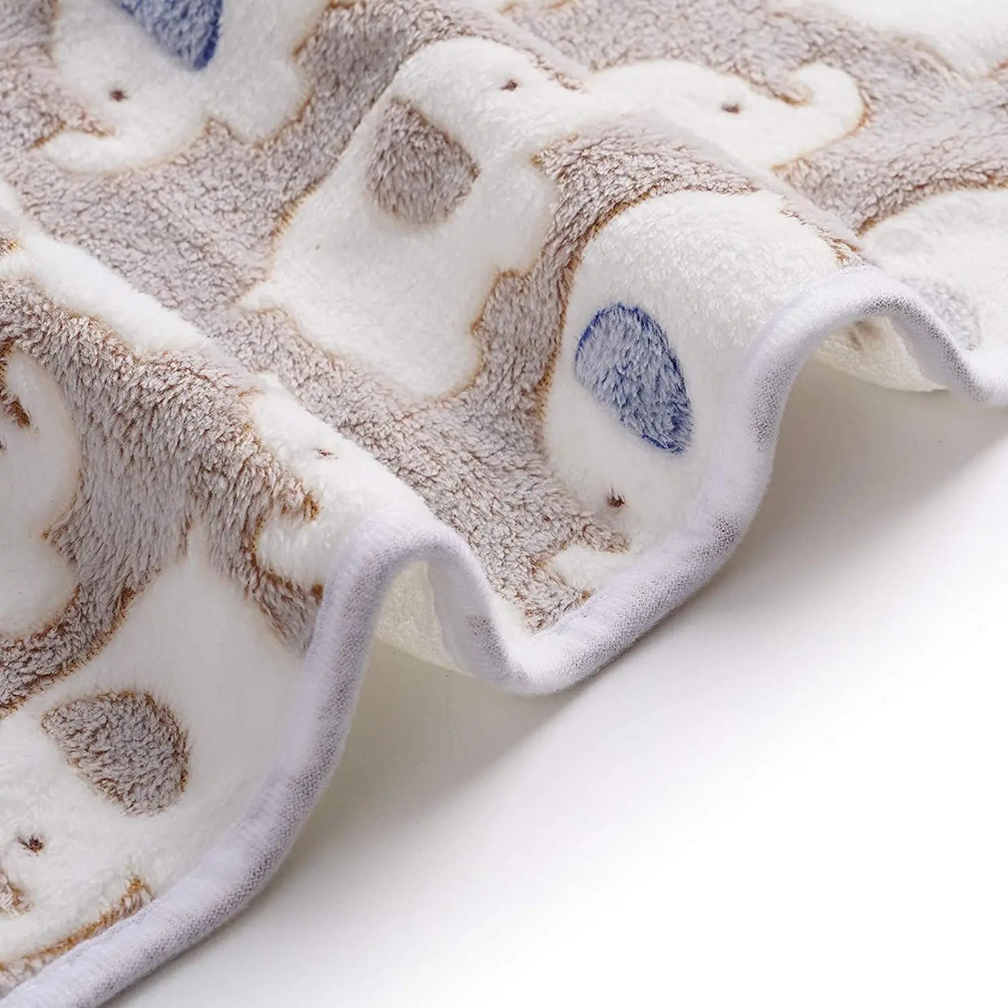 Cute Elephant Baby Blanket - Soft Coral Velvet Swaddle Wrap & Stroller Cover