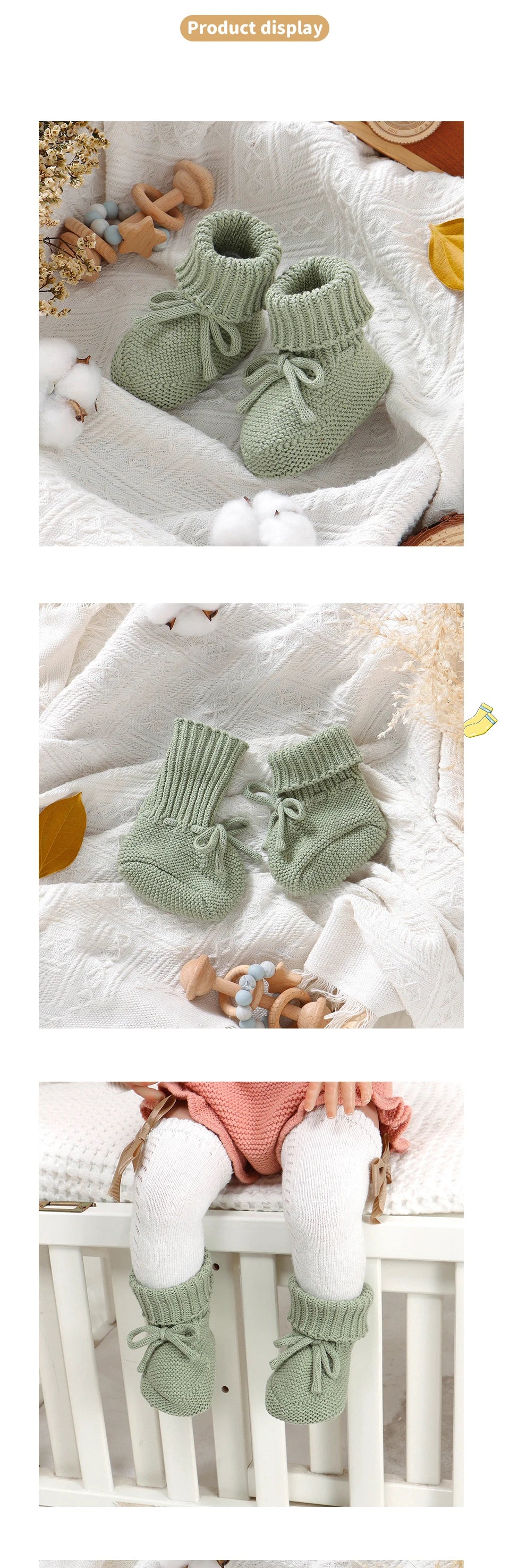Baby Shoes Solid Color Knitted Newborn Boys and Girls Boots First Walkers Soft Bottom Infant Unisex Footwear 0-18m Child Booties