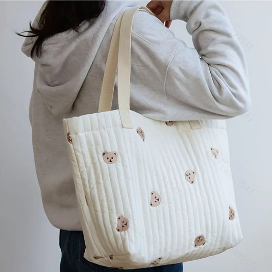 Cotton Embroidery Baby Diaper Bag - Large Capacity Mommy Tote & Organizer