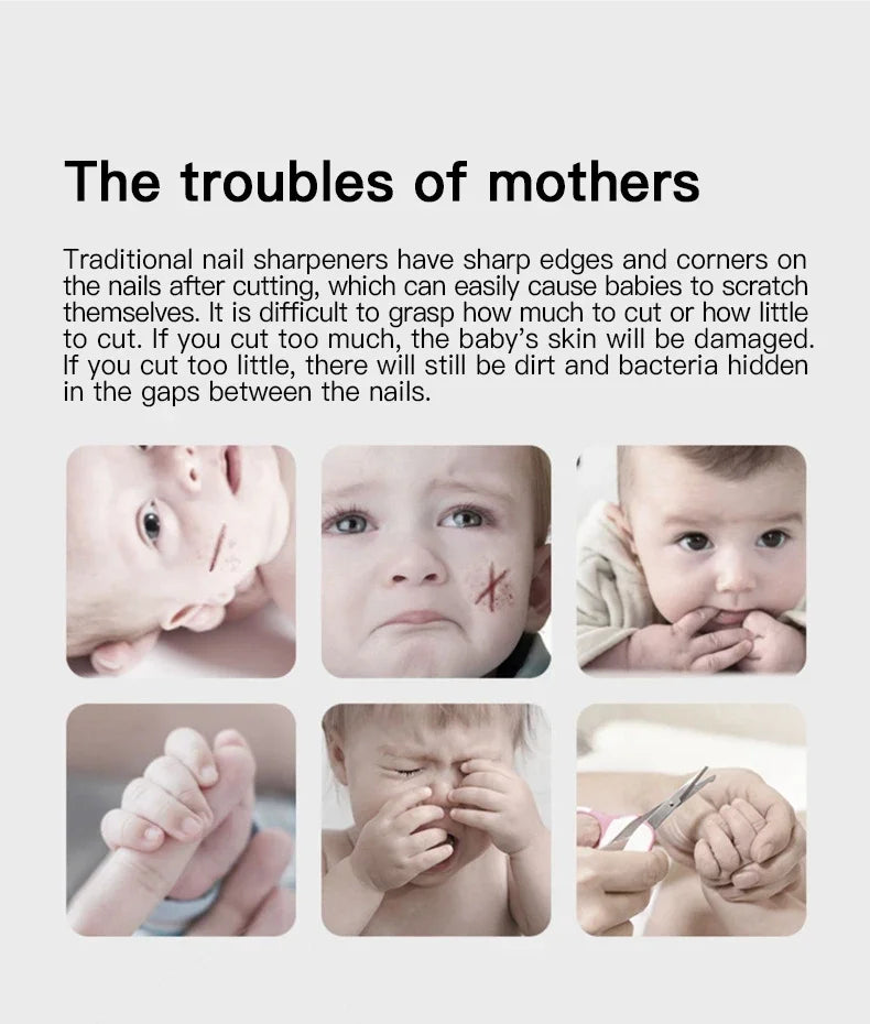 Luminous Rechargeable Baby Nail Grinder β Safe & Silent Electric Clipper for Newborns (0+ Months)