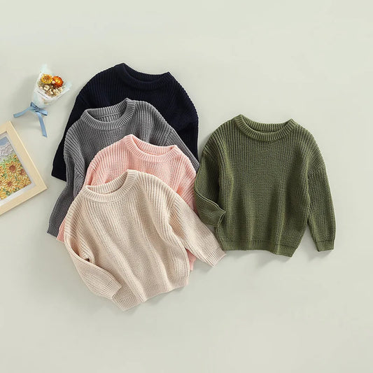 Autumn New Baby Boys Girls Clothes Baby Sweater Toddler Knit Sweater Newborn Knitwear Long Sleeve Cotton Baby Pullover Tops