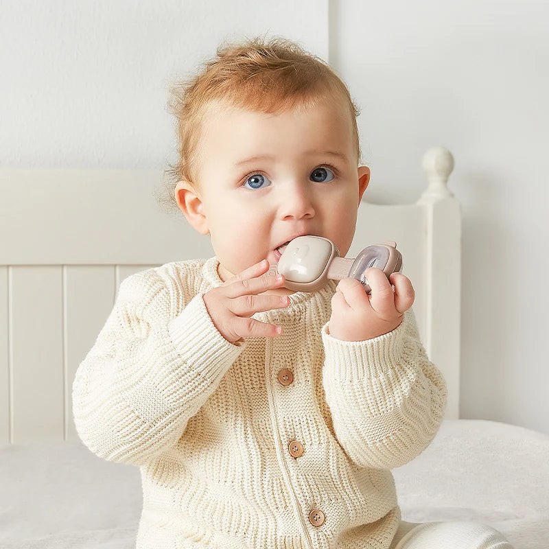 Silicone Baby Rattle Teether - Soft Chewable Sensory Toy for Infants 0-3 Years