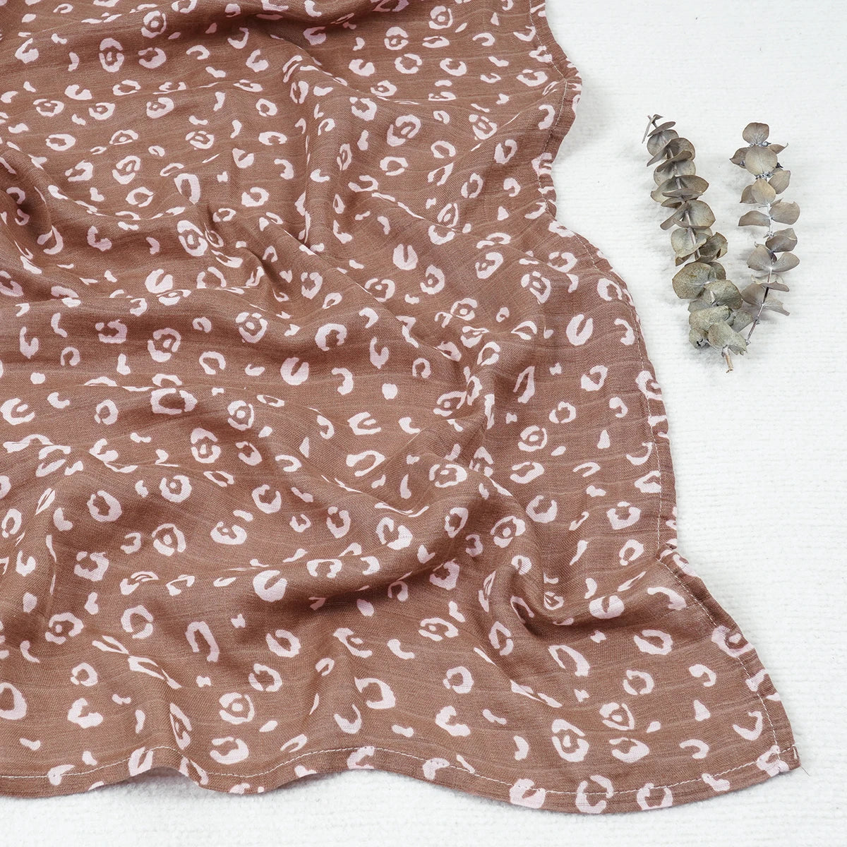 Bamboo Cotton Baby Muslin Swaddle Blanket - 120x110cm Soft Print Wrap by Elinfant