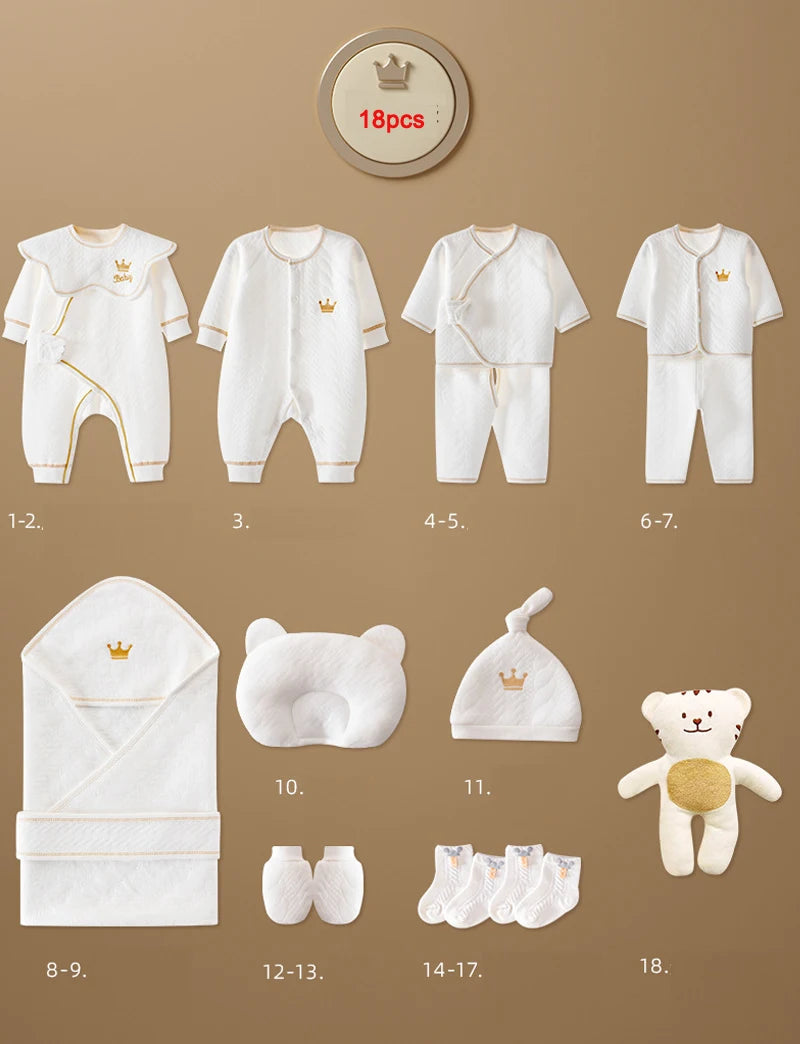 Newborn Baby Clothing Set – 15-20 Piece 100% Cotton Unisex Outfit Collection (0-3 Months)