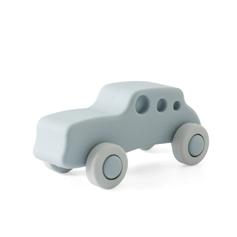 Montessori Silicone Car Toys - Educational Teether Blocks for Babies 0-12 Months