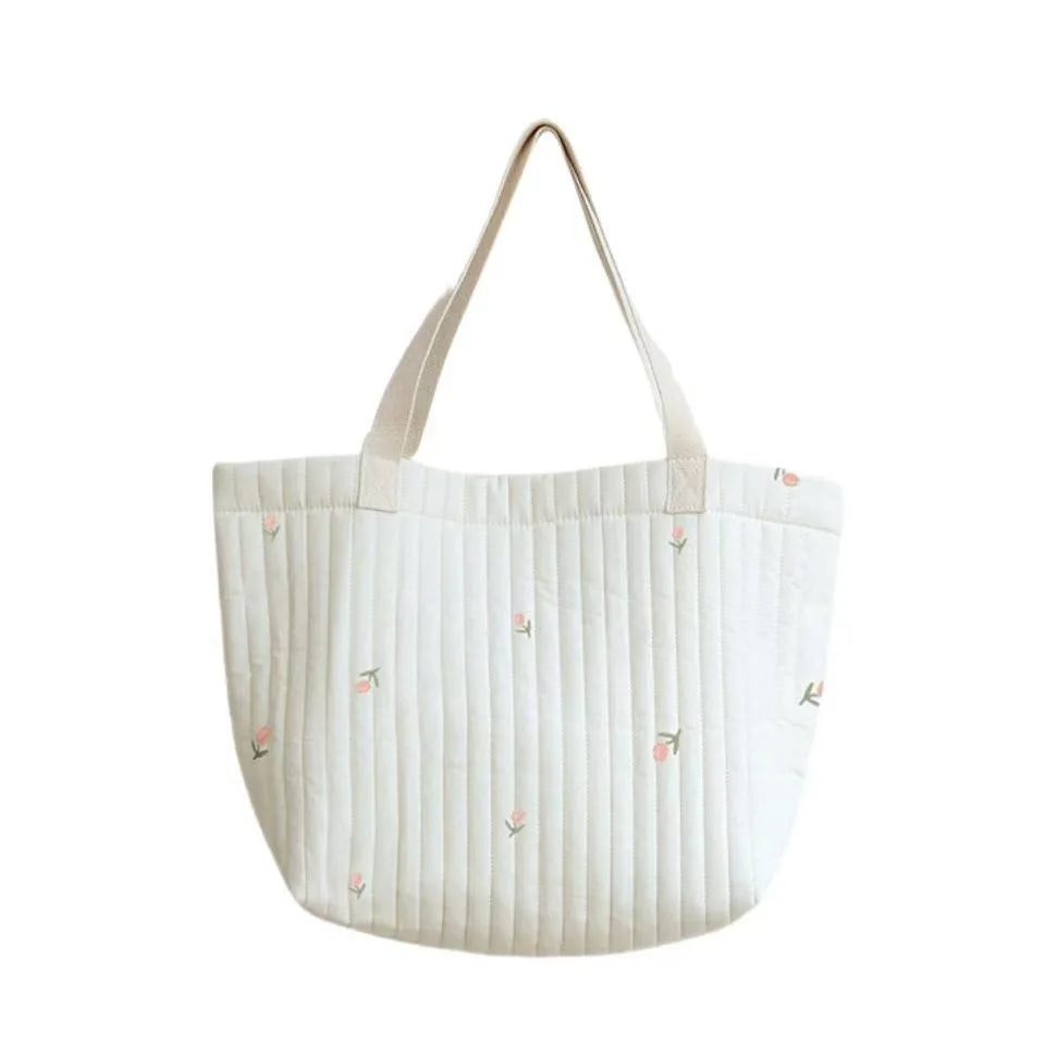 Cotton Embroidery Baby Diaper Bag - Large Capacity Mommy Tote & Organizer
