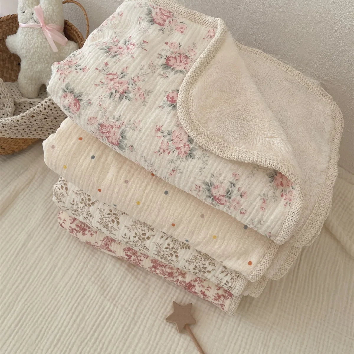 Winter Baby Blanket for Newborn Fleece Cotton Muslin Swaddle Bedding Velvet Stroller Cover New Born Kids Blanket Mother Kids