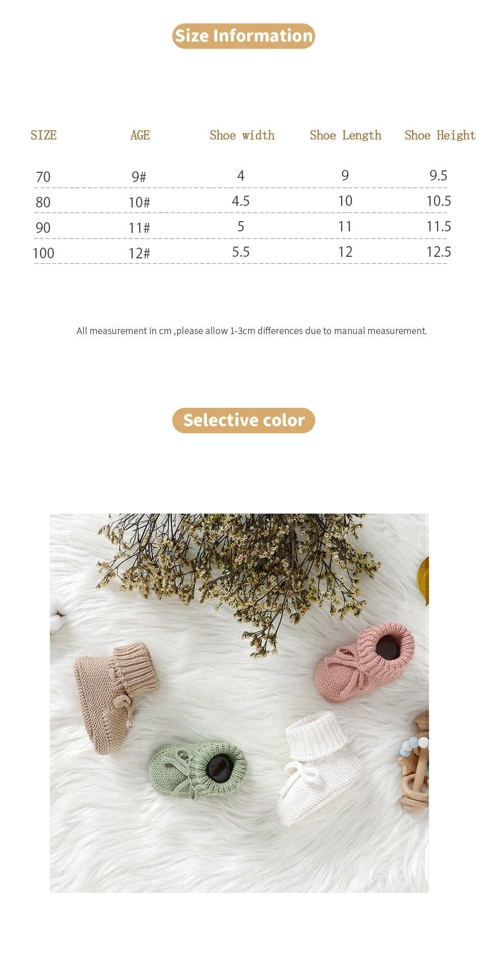 Baby Shoes Solid Color Knitted Newborn Boys and Girls Boots First Walkers Soft Bottom Infant Unisex Footwear 0-18m Child Booties
