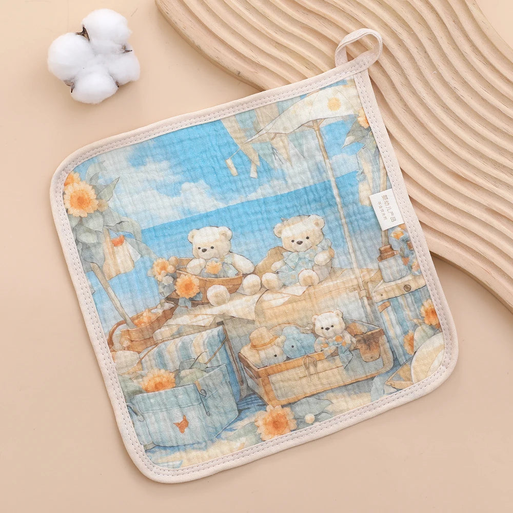 Cotton Baby Face Towel Newborn Baby Items 6 Layer Muslin Baby Bibs Handkerchief Soft Saliva Towel Feeding Burp Cloths