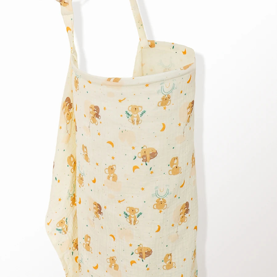 Premium Muslin Nursing Cover - Breathable Breastfeeding Apron with Arch Neckline