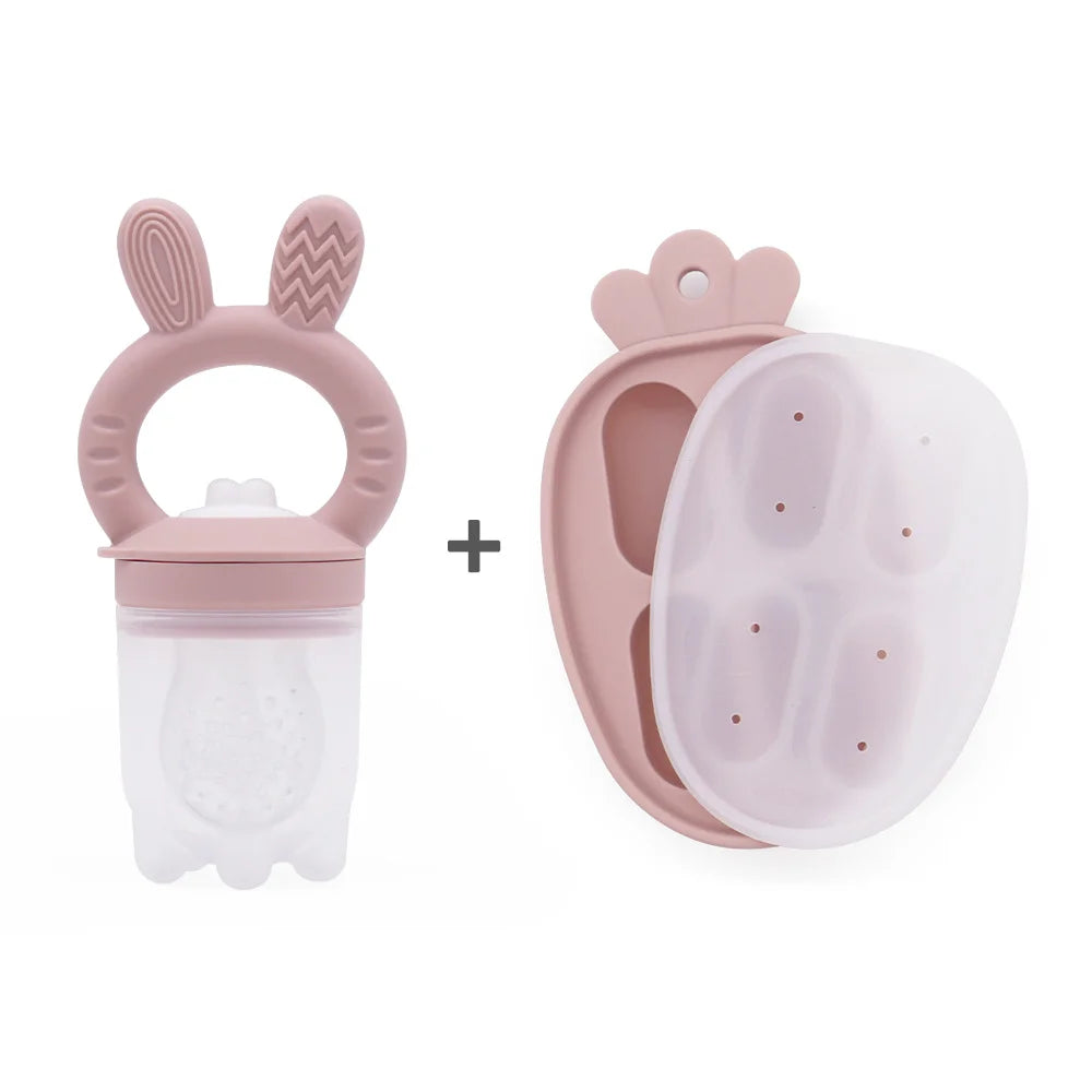 Silicone Fruit & Vegetable Teether Toys – Fun Ice Cream Mold Design for Baby Feeding (6+ Months)