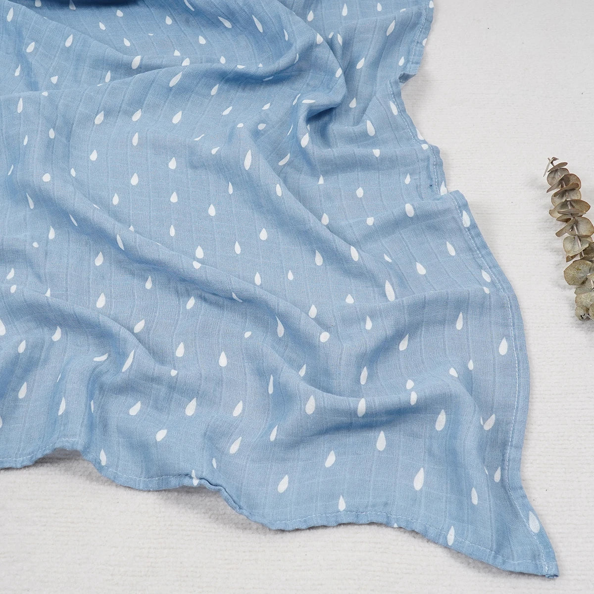 Bamboo Cotton Baby Muslin Swaddle Blanket - 120x110cm Soft Print Wrap by Elinfant