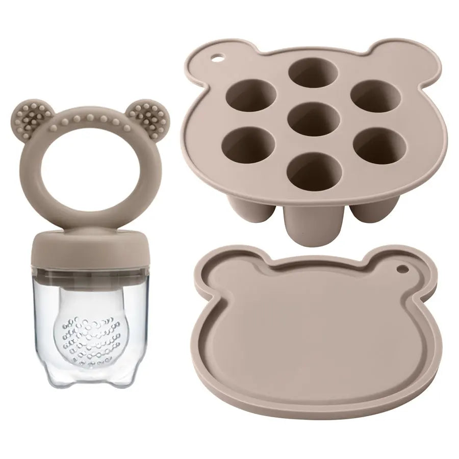 Silicone Fruit & Vegetable Teether Toys – Fun Ice Cream Mold Design for Baby Feeding (6+ Months)