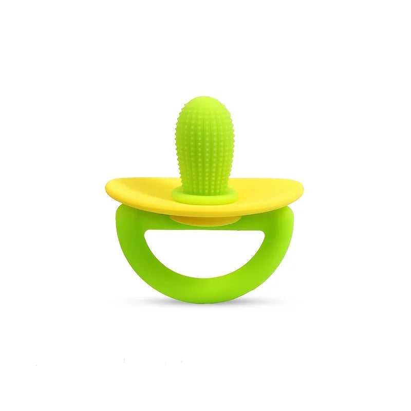Silicone Teething Ring β Pacifier Type Teether with Soft Molar Stick & Massage Dots for Babie