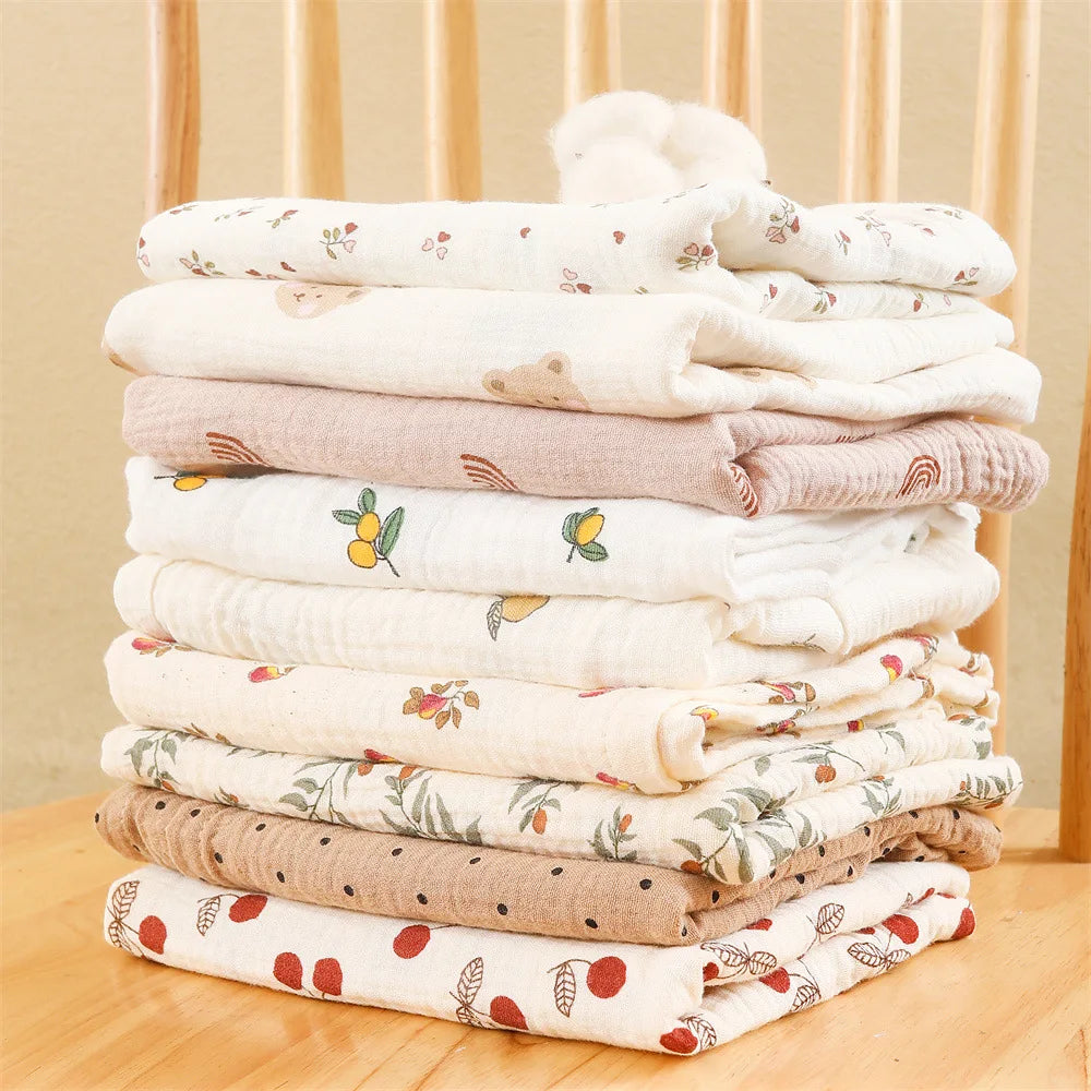Cotton Receiving Blanket for Newborn Gauze Muslin Baby Blanket  New Born Swaddle Wrap Kids Bath Towel Baby Stroller Blanket