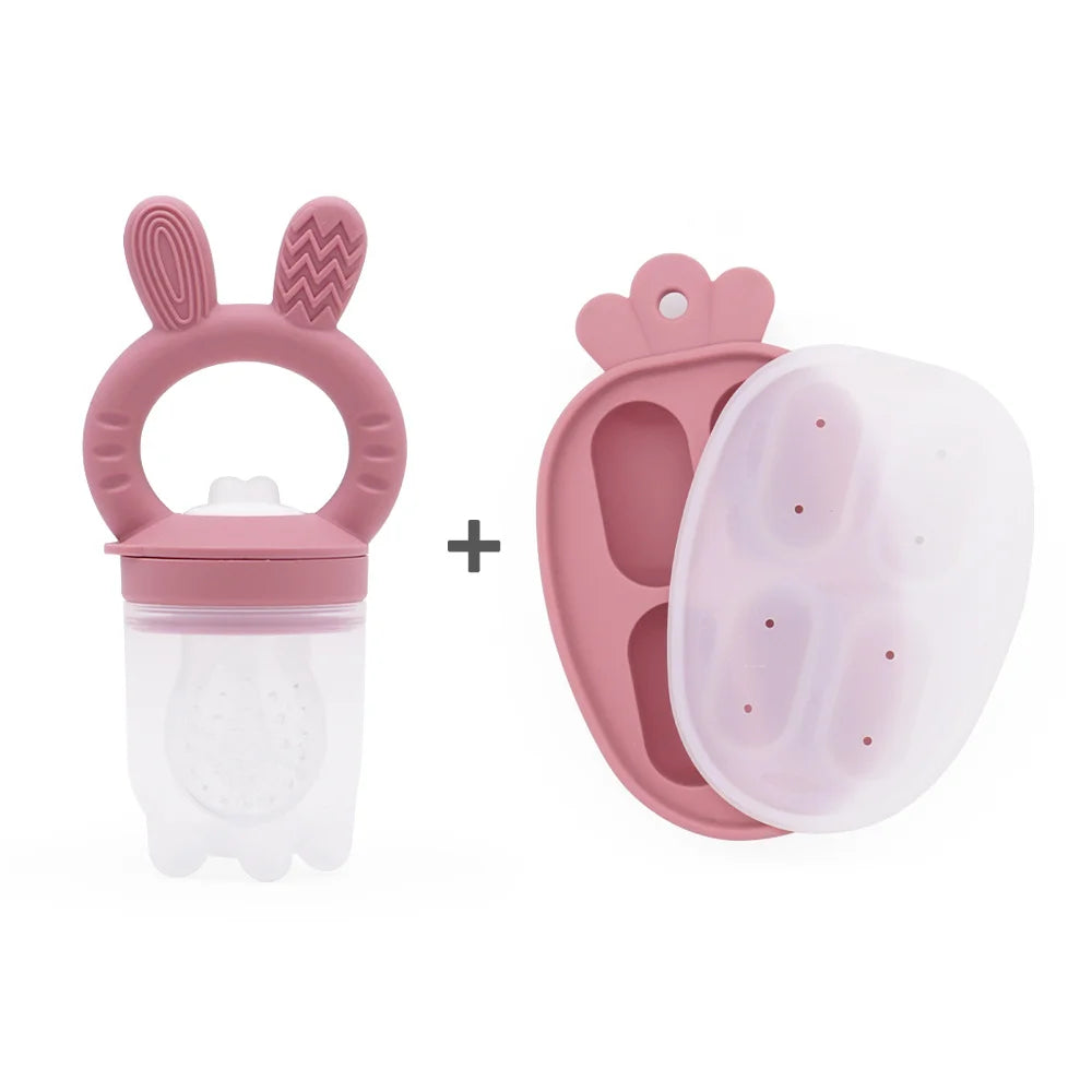 Silicone Fruit & Vegetable Teether Toys – Fun Ice Cream Mold Design for Baby Feeding (6+ Months)