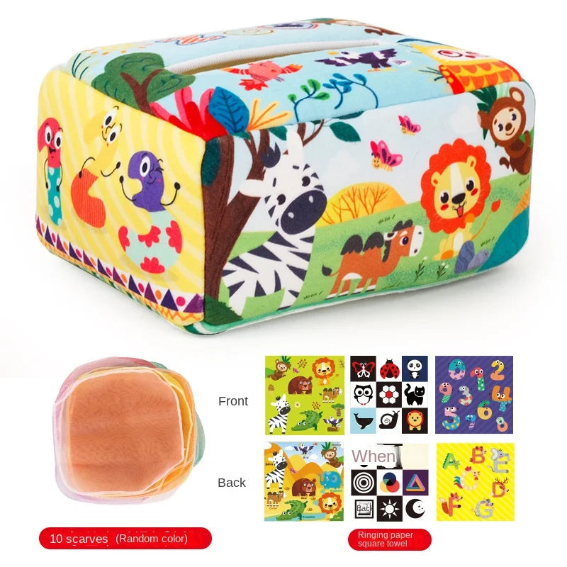 Baby Montessori Magic Tissue Box - Educational Sensory Toy & Busy Board for Kids