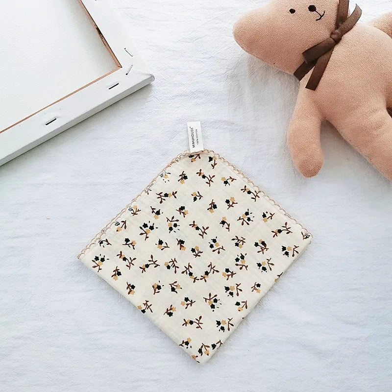 4-Layer Muslin Baby Face Towels – Soft Cotton Bibs & Burp Cloths for Newborns (0-12 Months)