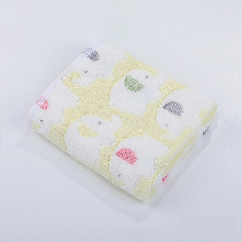Cute Elephant Baby Blanket - Soft Coral Velvet Swaddle Wrap & Stroller Cover