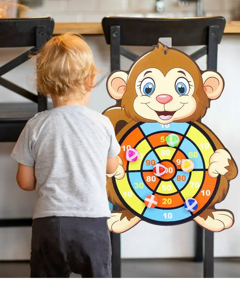 Montessori Dart Board Game - Safe Sticky Ball Target Game for Kids 3-7 Years