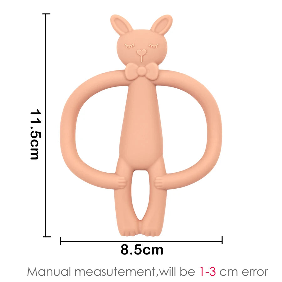 Silicone Nursing Teether Toy – Durable Cartoon Design for Dental Care & Gum Relief (3+ Months)
