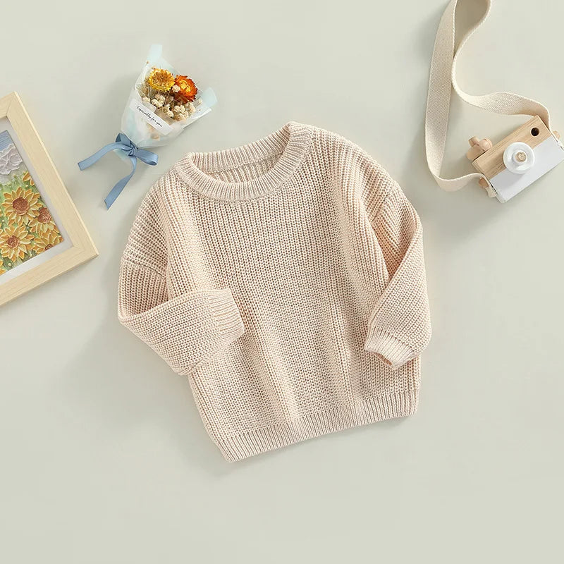 Autumn New Baby Boys Girls Clothes Baby Sweater Toddler Knit Sweater Newborn Knitwear Long Sleeve Cotton Baby Pullover Tops