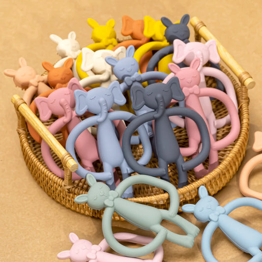 Silicone Nursing Teether Toy – Durable Cartoon Design for Dental Care & Gum Relief (3+ Months)