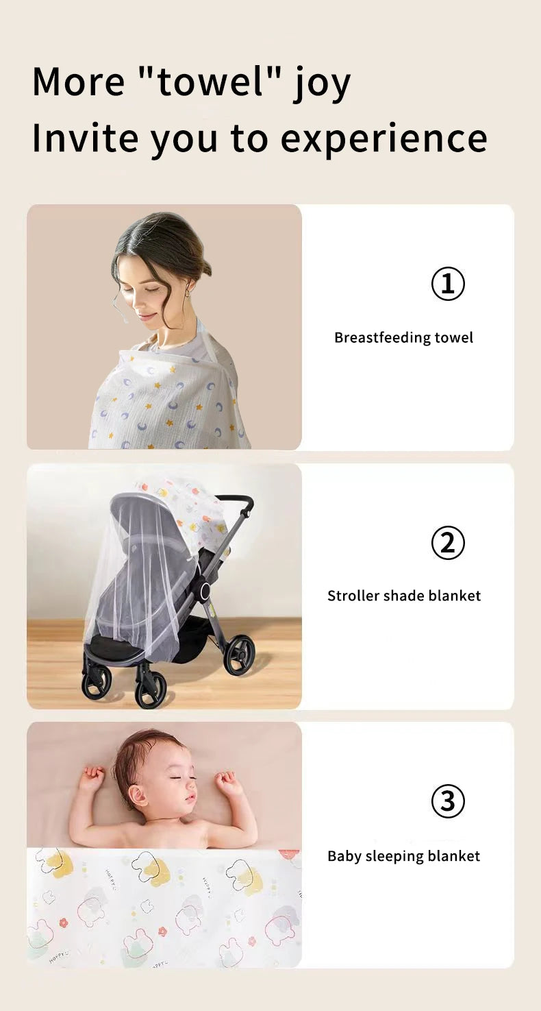 Premium Muslin Nursing Cover - Breathable Breastfeeding Apron with Arch Neckline