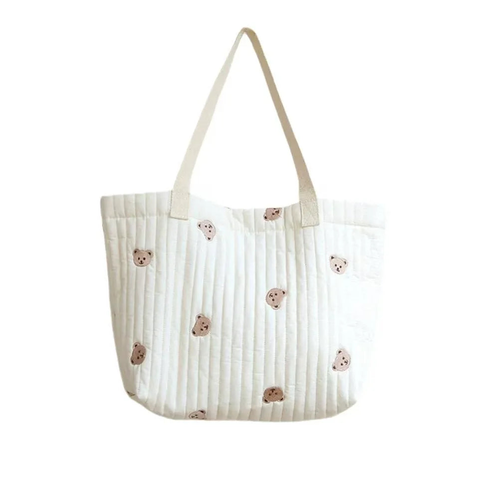Cotton Embroidery Baby Diaper Bag - Large Capacity Mommy Tote & Organizer