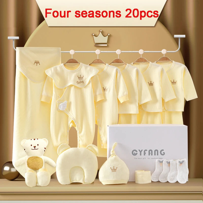 Newborn Baby Clothing Set – 15-20 Piece 100% Cotton Unisex Outfit Collection (0-3 Months)