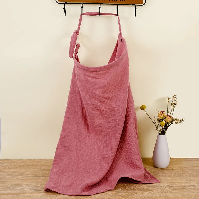 Breathable Cotton Nursing Cover - Maternity Breastfeeding Privacy Apron & Stroller Blanket