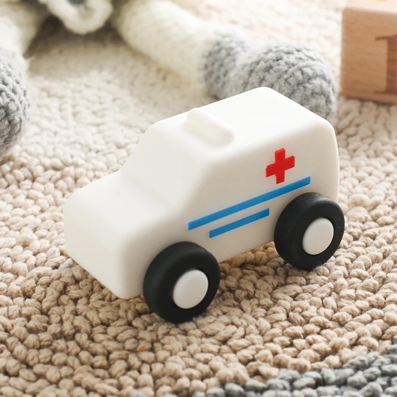 Montessori Silicone Car Toys - Educational Teether Blocks for Babies 0-12 Months
