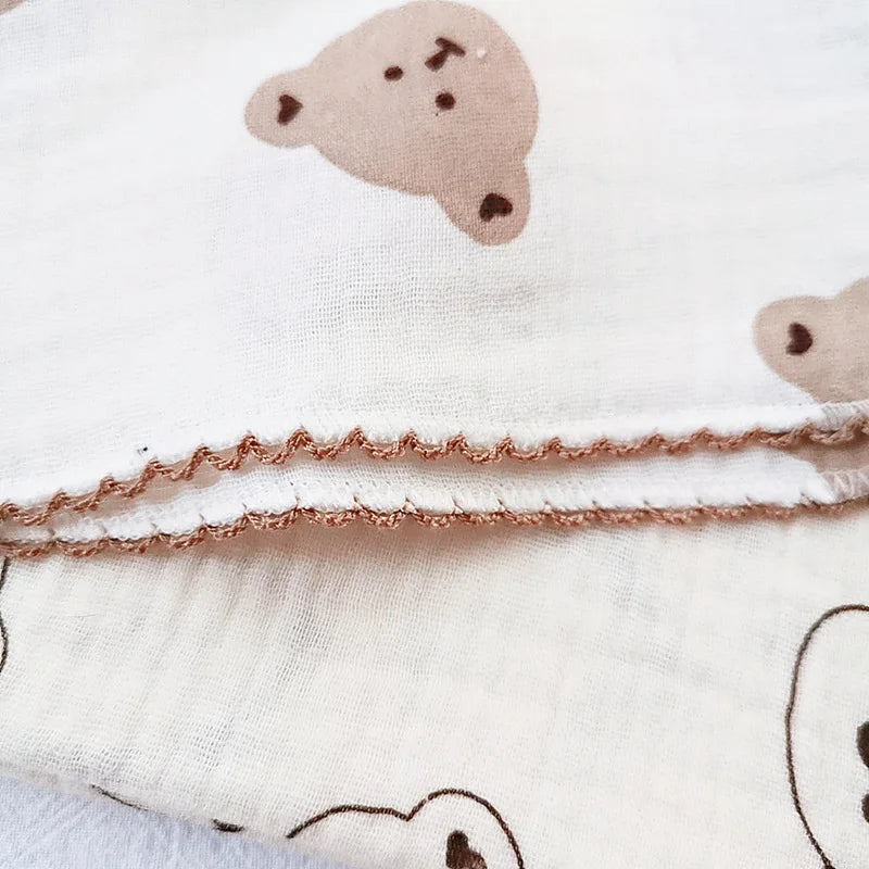 4-Layer Muslin Baby Face Towels – Soft Cotton Bibs & Burp Cloths for Newborns (0-12 Months)