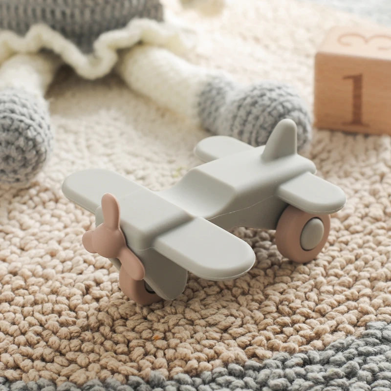 Montessori Silicone Car Toys - Educational Teether Blocks for Babies 0-12 Months