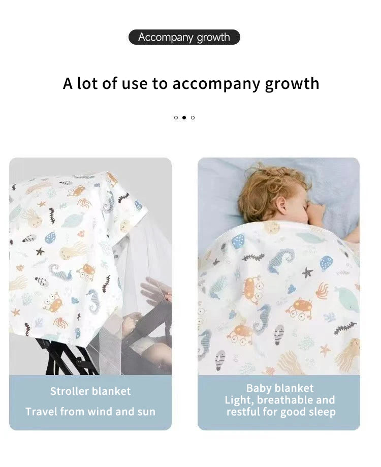 Premium Muslin Nursing Cover - Breathable Breastfeeding Apron with Arch Neckline