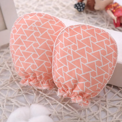 5-Pair Newborn Cotton Mittens – Soft 0–3 Month Gloves