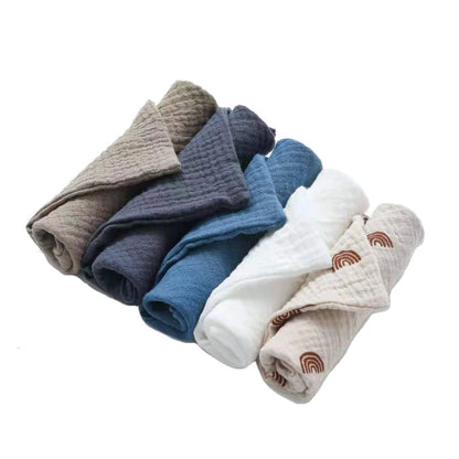 5-Pack Gauze Baby Burp Cloths – Soft Absorbent Towels