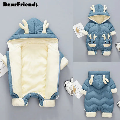 Warm Baby Snowsuit – Hooded Winter Jumpsuit 0–3 Years