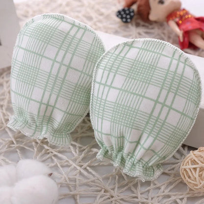5-Pair Newborn Cotton Mittens – Soft 0–3 Month Gloves