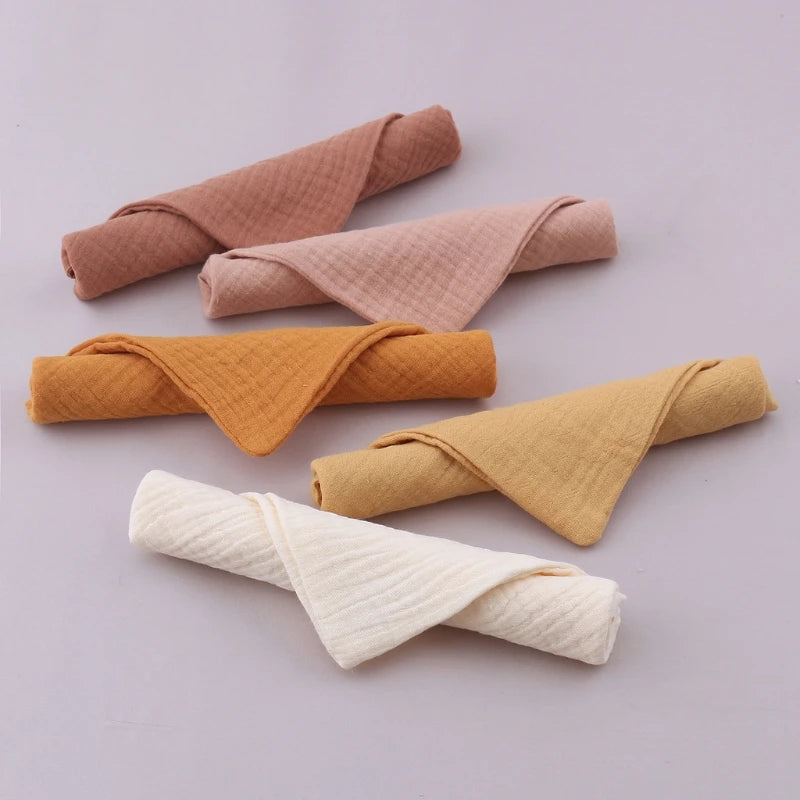 5 Soft Absorbent Gauze Newborn Burp Cloth Baby Saliva Towel Cotton Baby Bibs Handkerchief Nursing Towel Cuddle Cloth Baby Stuff
