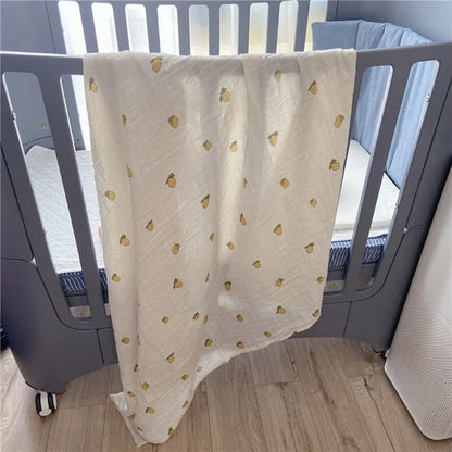 Cotton Bamboo Muslin Swaddle – 120 × 120 cm Baby Blanket