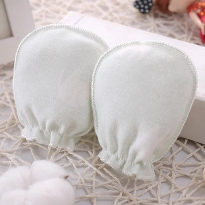 5-Pair Newborn Cotton Mittens – Soft 0–3 Month Gloves
