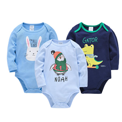 Long-Sleeve Cotton Baby Bodysuit Set – 3/6 Pack 0–24 Months
