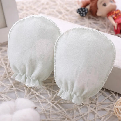 5-Pair Newborn Cotton Mittens – Soft 0–3 Month Gloves