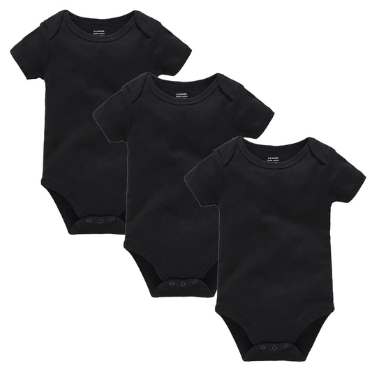 KAVKAS Cotton Baby Bodysuit – White Short-Sleeve 9–12M