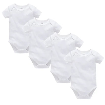 KAVKAS Cotton Baby Bodysuit – White Short-Sleeve 18–24M