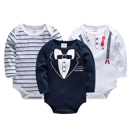 Long-Sleeve Cotton Baby Bodysuit Set – 3/6 Pack 0–24 Months